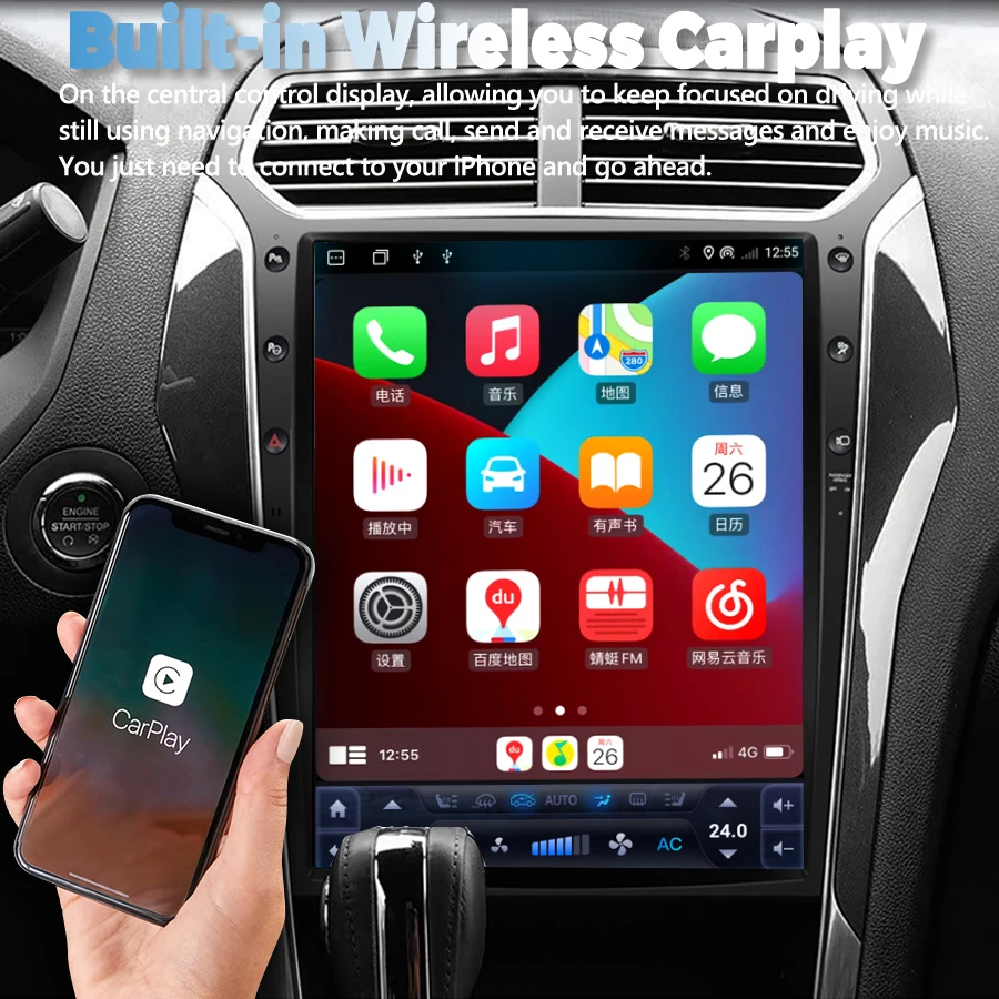 13.8inch For Ford Explorer 2009-2019 Android Car Screen Multimedia Video Player CarPlay Car Radio Autoradio GPS Player HeadUnit