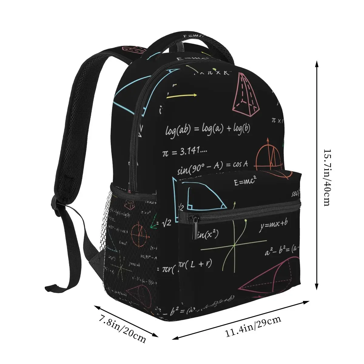 Colorful Mathematics Equations Math Formulas Backpack Hot Sale Daypack Large Capacity Children BookBag School Bag Shoulder Bags