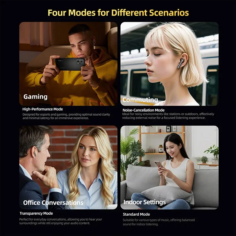 سماعة أذن KZ Carol Pro TWS بلوتوث 5.4 بميكروفون 6 ميكروفون بخاصية إلغاء الضوضاء النشطة، سماعة أذن لاسلكية مقاومة للماء داخل الأذن