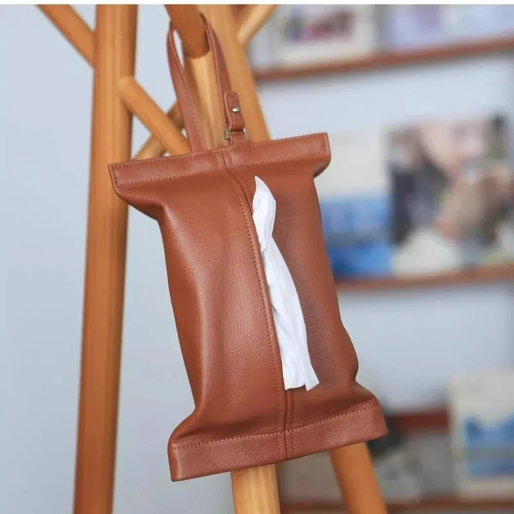 Mounted Design Face Towel Storage Bag Car Interior Wall-mounted Car Storage Box Multi-Function Car Tissue Box Car Seat Area