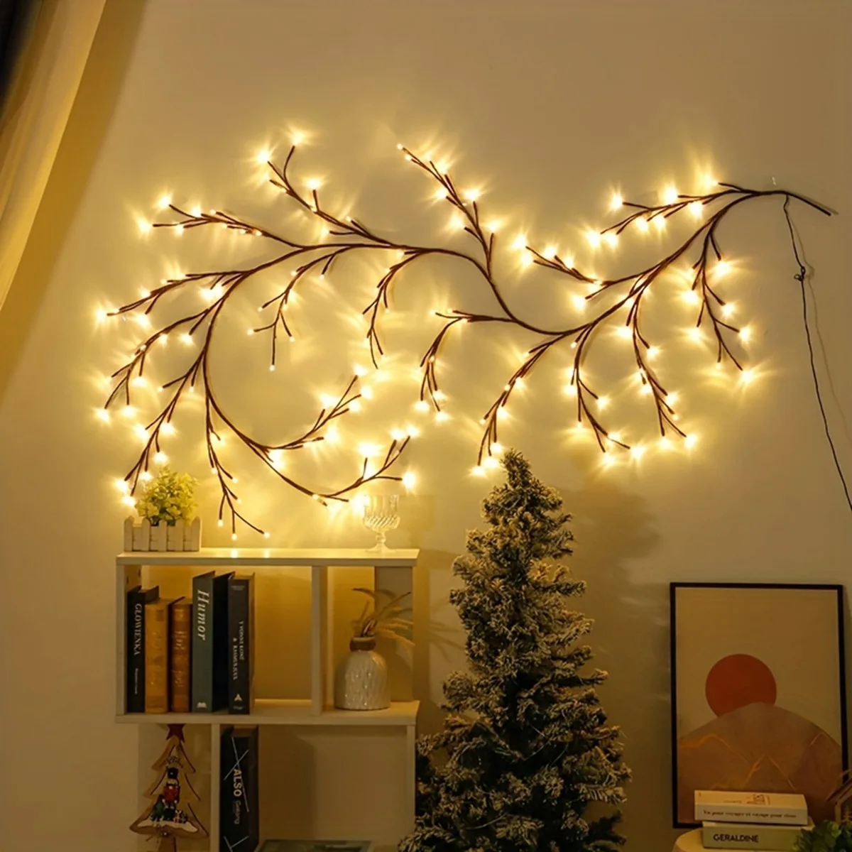 Pop 1PC 96LED Tree Branch Light For Desktop Wall Party Home Decoration Night Light 8 Modes USB Powered DIY Festive Tree Vine Lig