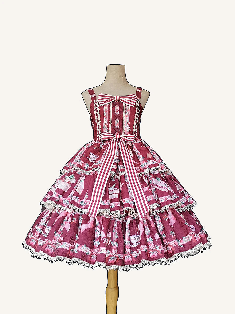 Infanta-Erdbeertee~Tiered Ruffles Lolita JSK
