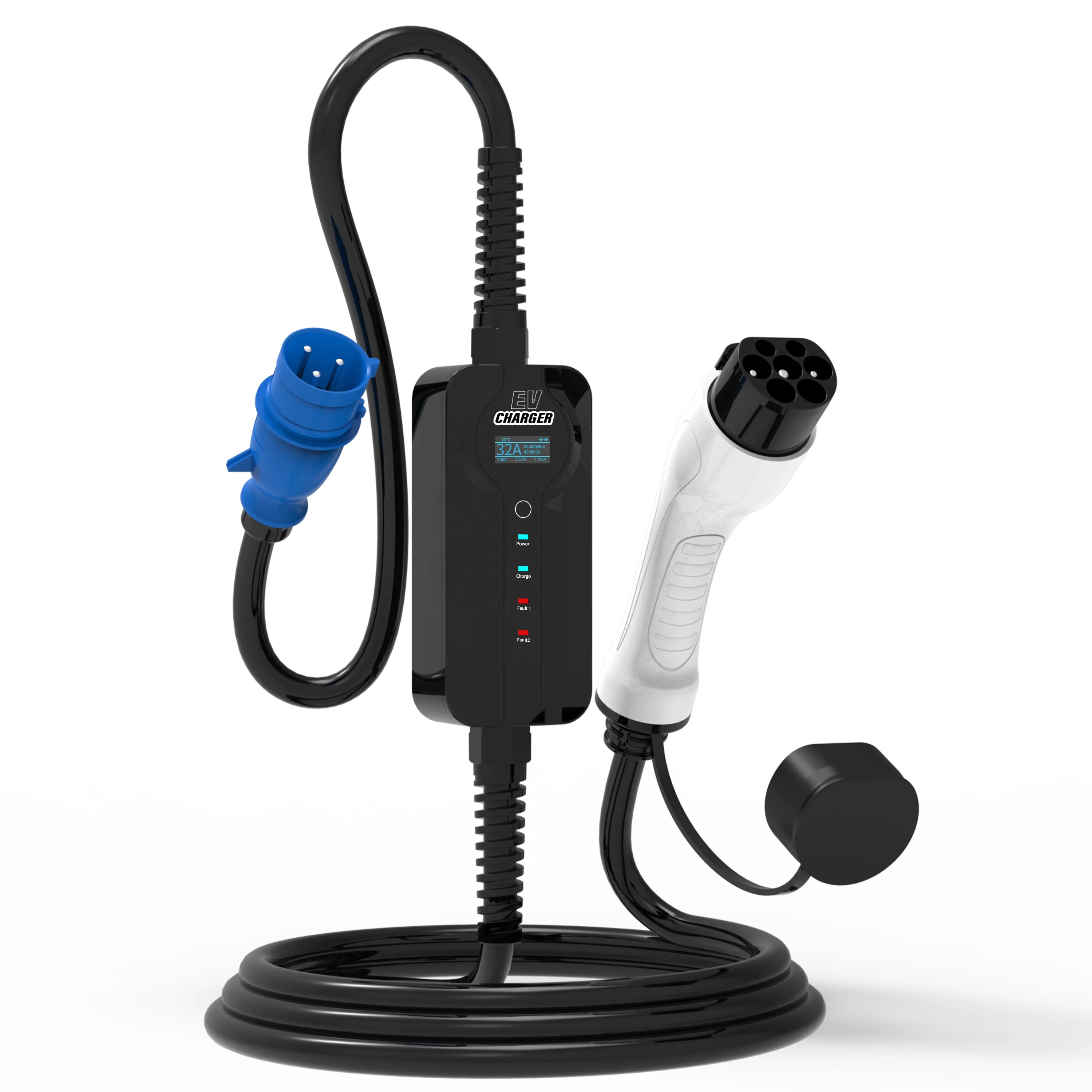 Портативное зарядное устройств – обзор и цена Portable Ev Charger 32A Type 2 Cee Plug
