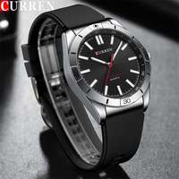 CURREN Sport Men Watch Top Brand Luxury Military Army Waterproof Male Clock Black Silicone Quartz Original Man Wristwatch 8449