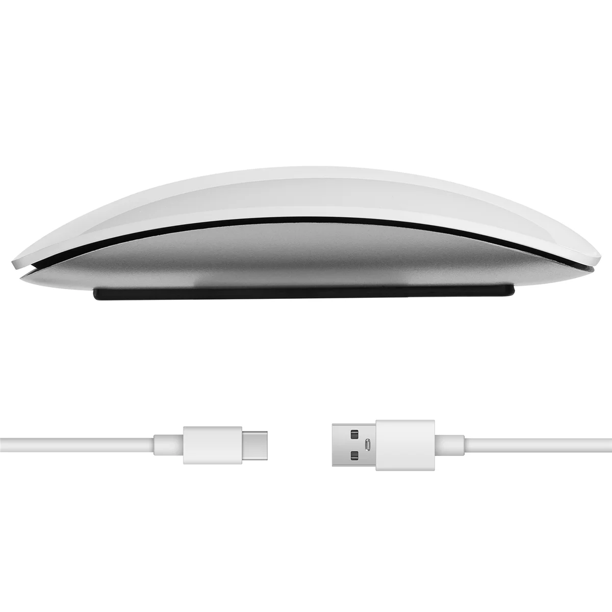 SCLS Bluetooth ワイヤレス マジック マウス サイレント 充電式 コンピューター マウス スリム 人間工学に基づいた PC マウス (ホワイト)