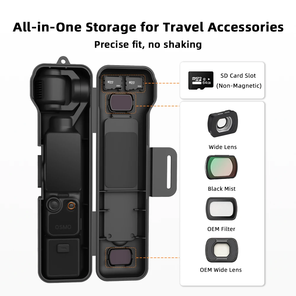 BRDRC Pocket 4 Aufbewahrungskoffer, Schutzhülle, Hartschalenkoffer für DJI OSMO Pocket 4 Zubehör, kratzfeste tragbare Box – Detail 5