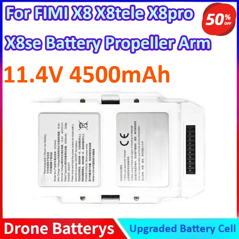 

2025 11.4V 4500mAh New General-purpose Drone Intelligent Flight Battery for FIMI X8 X8tele X8pro X8se Battery Propeller Arm