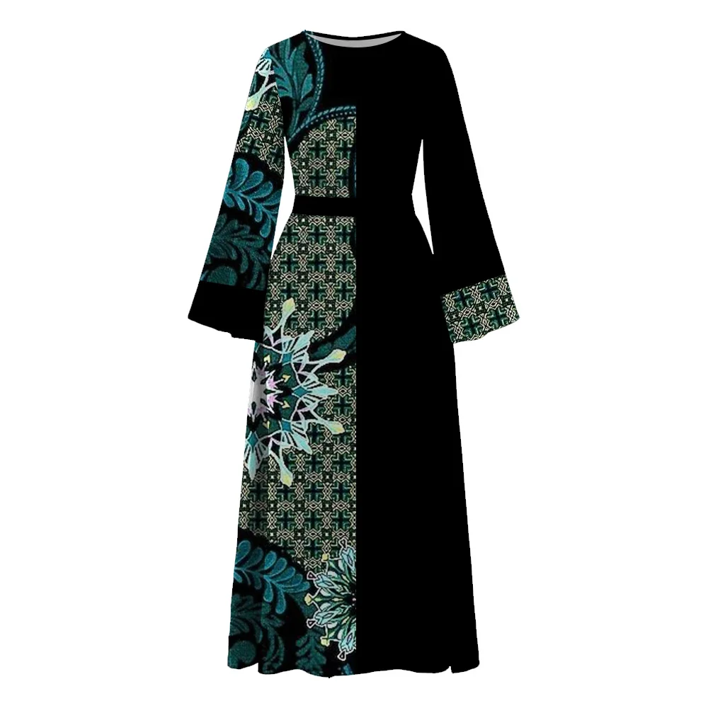 Fashion Muslim Islam Abaya Women Muslim Dress Dubai 2024Turkey Casual Robe With Detachable Belt Long Flare Sleeve Black Abaya