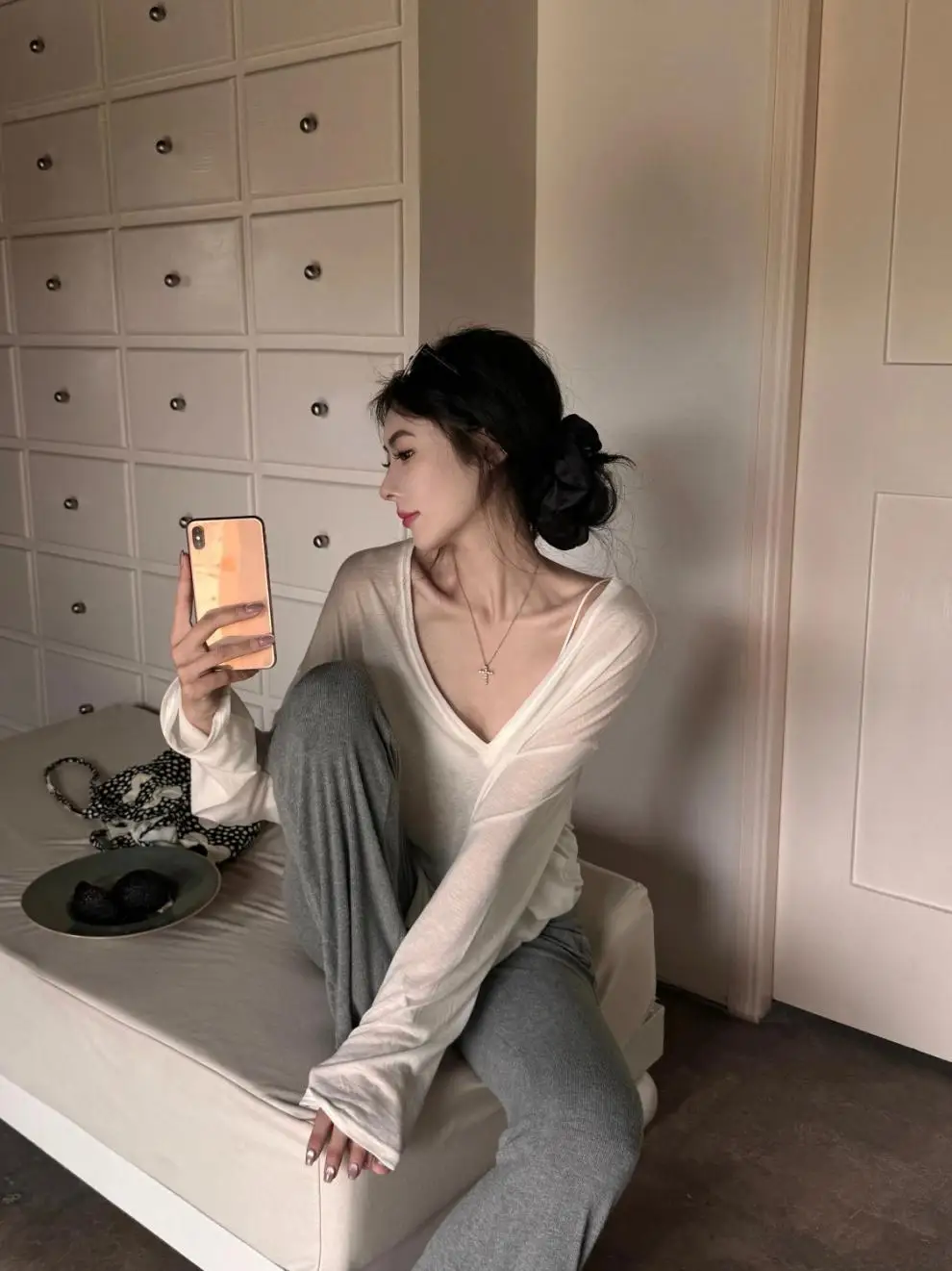 Thin Perspective Long Sleeved T-shirt for Women's Summer Loose Casual Korean Base Sun Protection Cover Up Top for Women