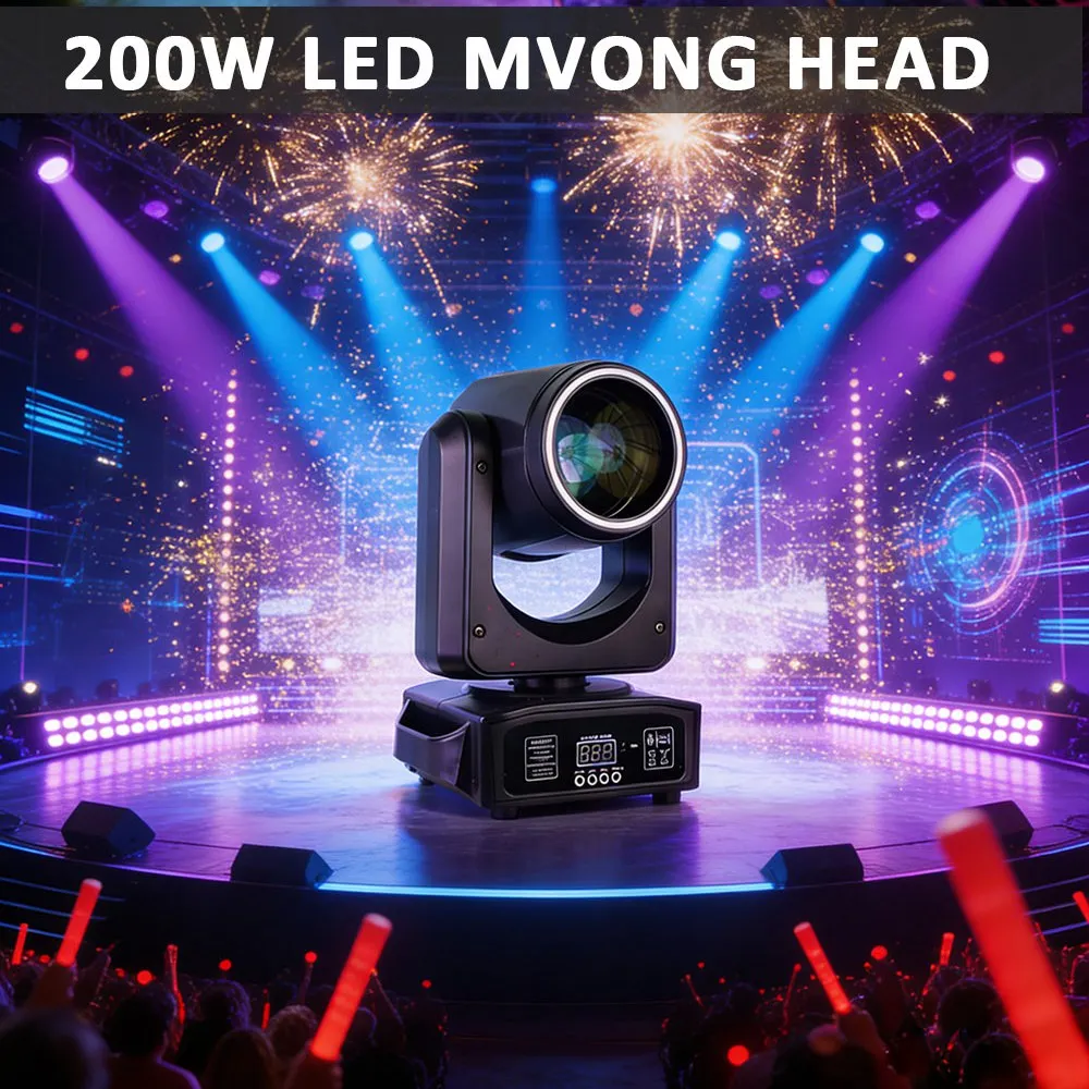 

LED 200W Beam Moving Head Light With Aperture 18 Prism Rainbow Effect DJ Stage Lights DMX512 For Disco Party CLub show