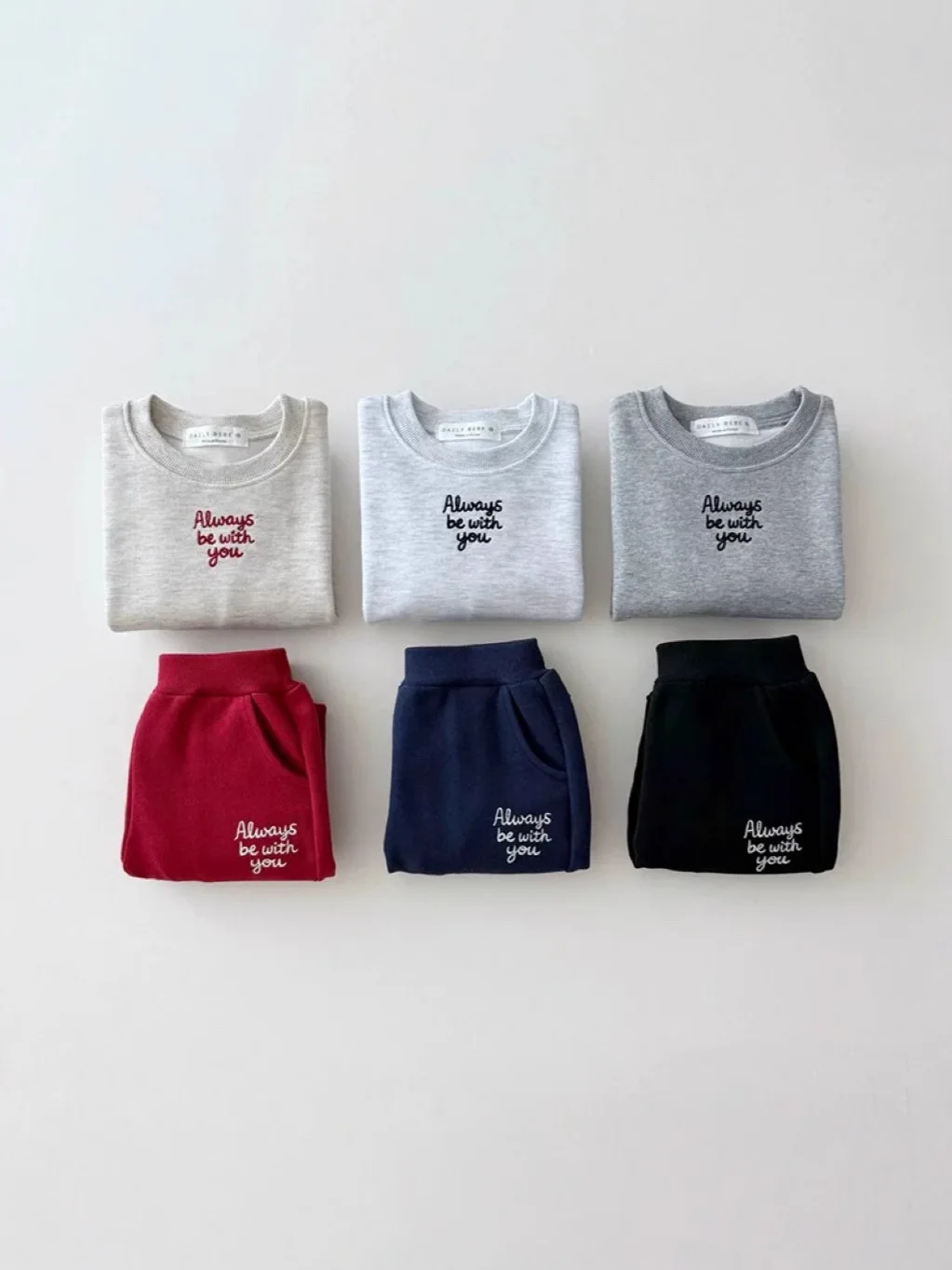 Ensemble sweat-shirt à manches longues pour enfants, 2 pièces, avec lettres brodées, pantalon, en coton, décontracté, pour garçons et filles, nouvelle collection automne 2025
