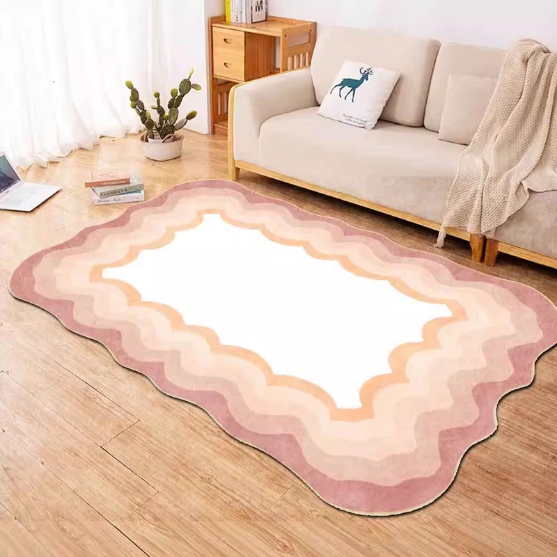 

Living Room Carpet Simple Irregular Decor Carpets Home Pink Color Bedroom Bedside Plush Rug Luxury Study Cloakroom Soft Rugs