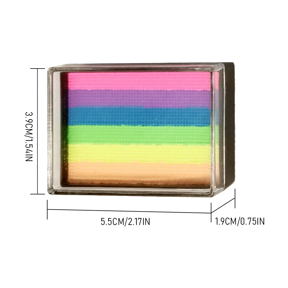 25 g Regenbogen-Palette auf Wasserbasis für Gesichts- und Körperbemalung, waschbar, ungiftig, einteilig, geteilte Kuchen, festliche Make-up-Pigmente