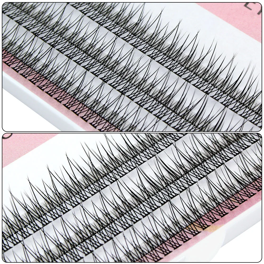 Moonlily Premium Fishtail Eyelashes Individual Cluster Eyelash Extension V Sahpe Plant Grafting False Makeup Faux Cils Lashes