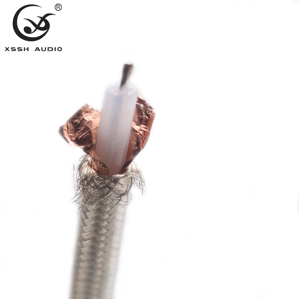 YIVO XSSH High Purity Silver 1 Core Shielded HiFi Coaxial Cable 11mm RCA XLR Extension Cord 1-10m DIY Audio Wire OEM ODM