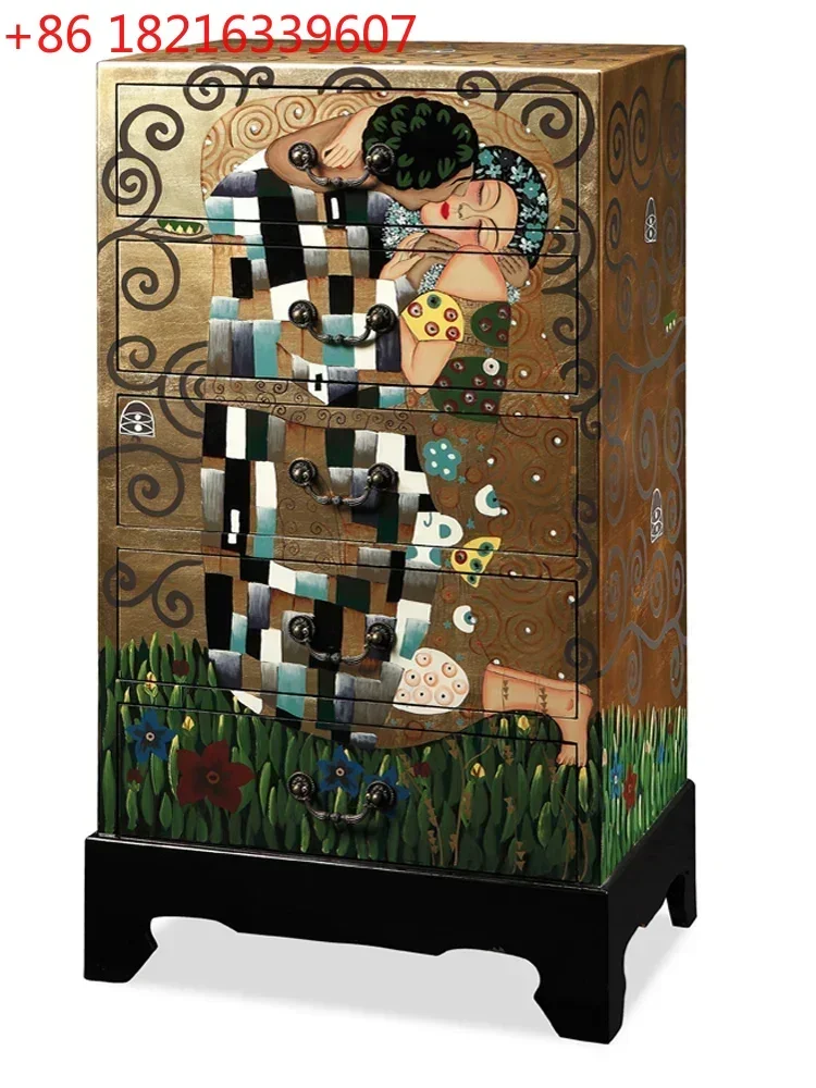 TAO European Gold Foil Painted Storage Organizer Five-Bucket Cabinet Cabinet Original
