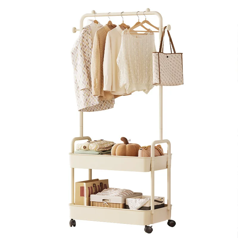 Simple Clothes Rack Hat Rack Floor Standing Home Clothes Hanger Bedroom Dormitory Coat Rack Balcony Clothes Drying Pole Rack