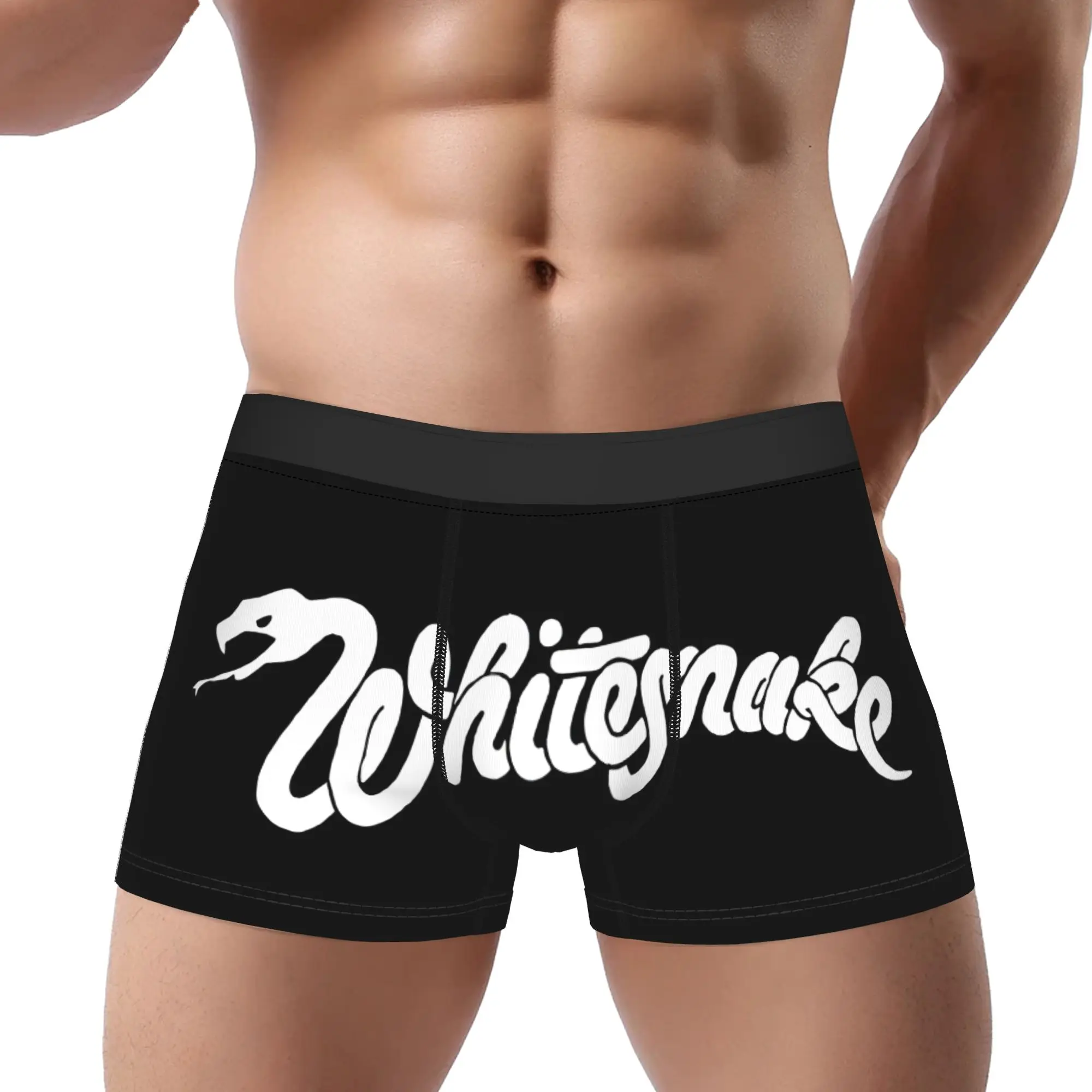 

Трусы Whitesnake Homme, мужское нижнее белье, шорты с принтом Whitesnake, трусы-боксеры