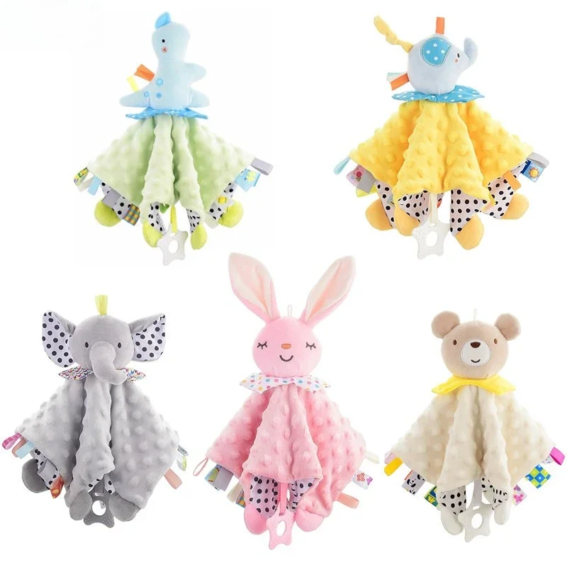 منشفة دمية مهدئة لأمن الطفل مع خشخيشات عضاضة بطانية ناعمة لعبة تكبب حيوانات محشوة للأطفال حديثي الولادة هدية #2