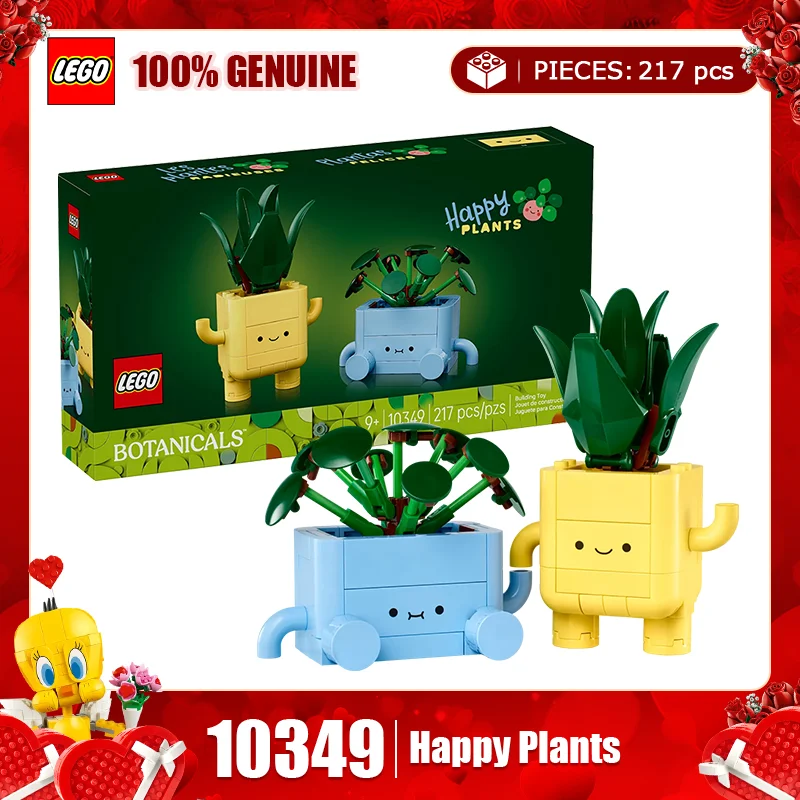 

LEGO растительный букет цветов серии 10349, скульптура Happy Pot, строительный блок, игрушка в подарок для мальчиков и девочек