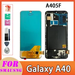 For Samsung Galaxy A40 A405F LCD Display Touch Screen Digitizer Assembly With Frame A40 Screen Replacement Parts 100% Tested