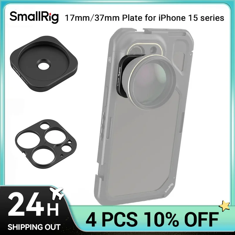 Smallrig-ネジ付きレンズアダプターリング,iphone 15 pro max用リング,レンズの後ろの取り付けプレート,フック17mm, 37mm