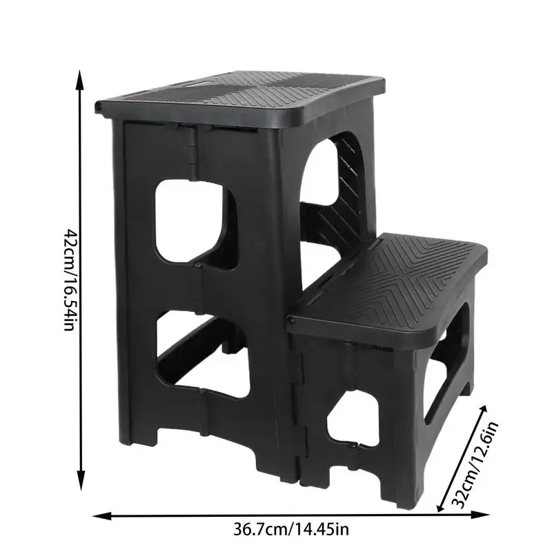 2-traps ladder Opvouwbare opstapkruk Opstapkruk aan het bed Antislip opstapkruk Breed pedaal Twee-stapsladder 2-staps opvouwbare opstapkruk