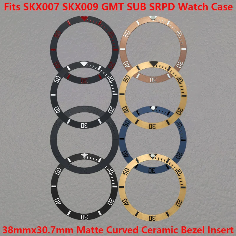 

38mmx30.7mm Watch Bezel Insert Matte Ceramic Mods Replacement Fits 40mm Automatic GMT SUB SKX007 Repair Accessories Case Ring
