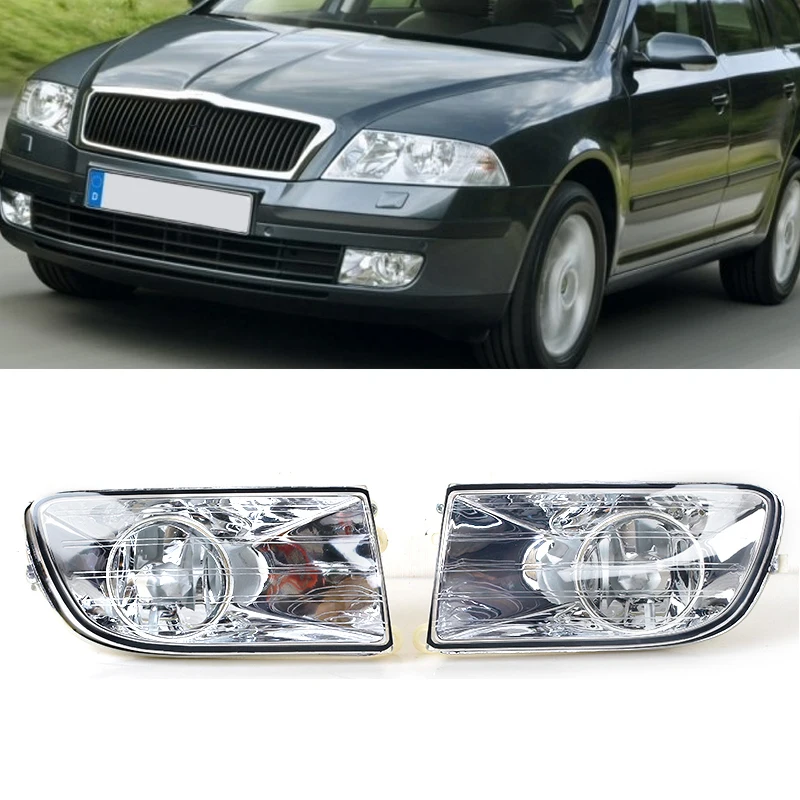 Front LED Fog Light For Skoda Octavia A5 MK2 Sedan & Combi 2004 2005 2006 2007 2008 Front Bumper Light Fog Lamp With Bulbs
