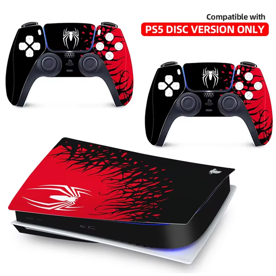 جلود غطاء الفينيل لوحدة التحكم بلاي ستيشن 5 إصدار القرص مع 2 قطعة مجموعة ملصقات لوحة الألعاب لوحدة التحكم لملحقات PS5