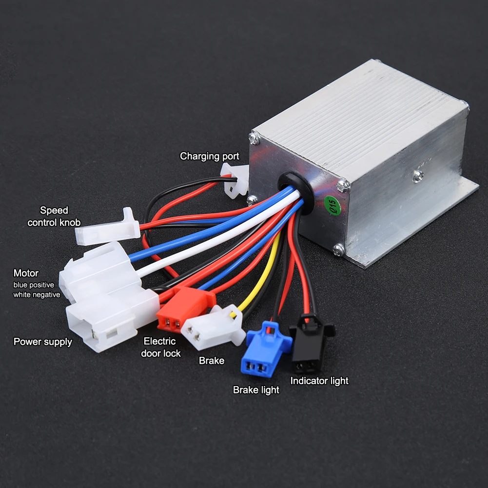 24V 250W E-Bike Motor Brush Controller Aluminium Alloy Electric Scooter Parts