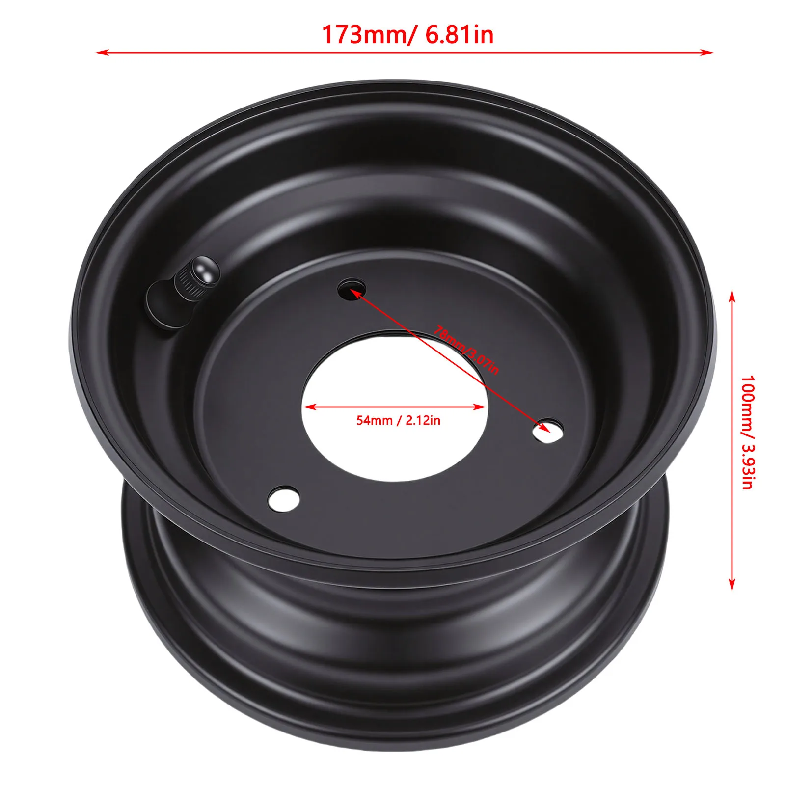 ATV Wheel Rim 3 Bolt Holes 6 Inch 13x5-6 13x5.00-6 Rim High Strength Wheel Hub for Go Kart Quad Dirt Bike Buggy Ride On Mower