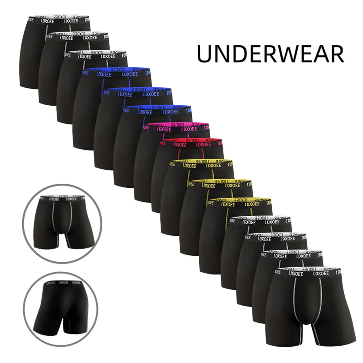 Men's Sports Breathable Mid Length Shorts Antibacterial Boxer Shorts Summer Sports Underwear Comfortable Mid-Waist Elastic Short image 6