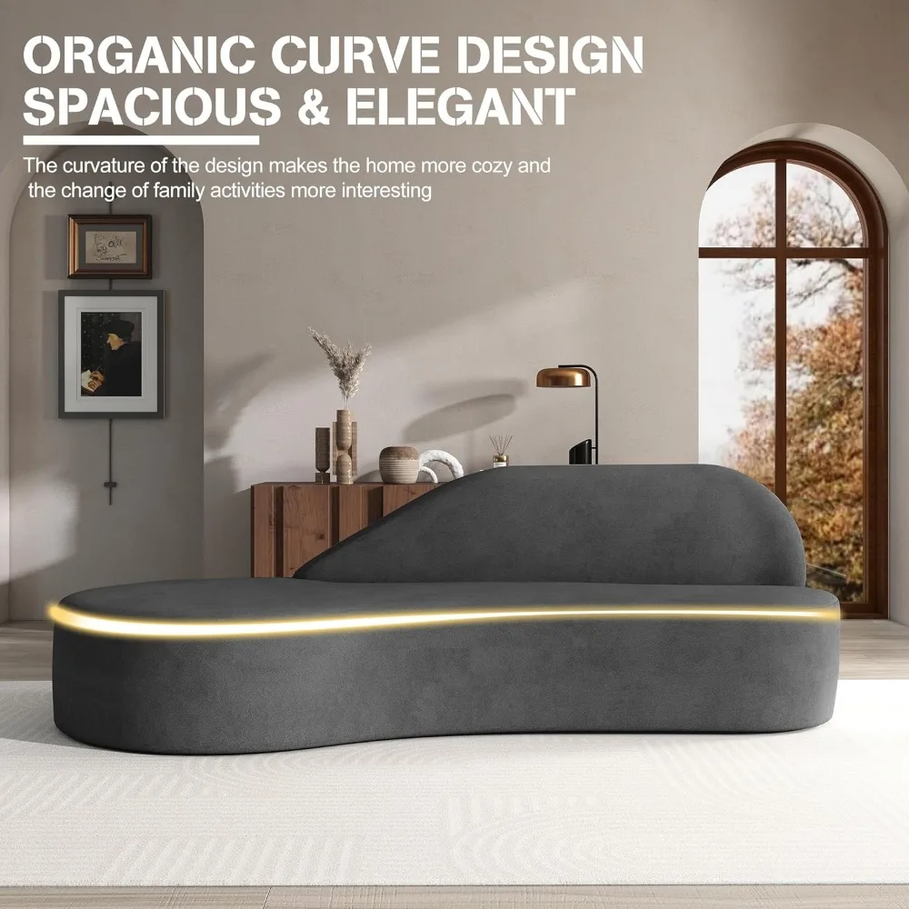 Современный изогнутый роскошный диван, 91, удобный минималистичный диван для гостиной, 3-местный модульный, элегантный серый, благоприятный для квартиры