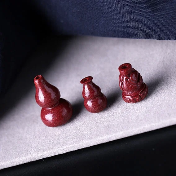 5A Natural Cinnabar Calabash Gourd Zinnober Genuine Vermilion Single Bead DIY Jewelry Material