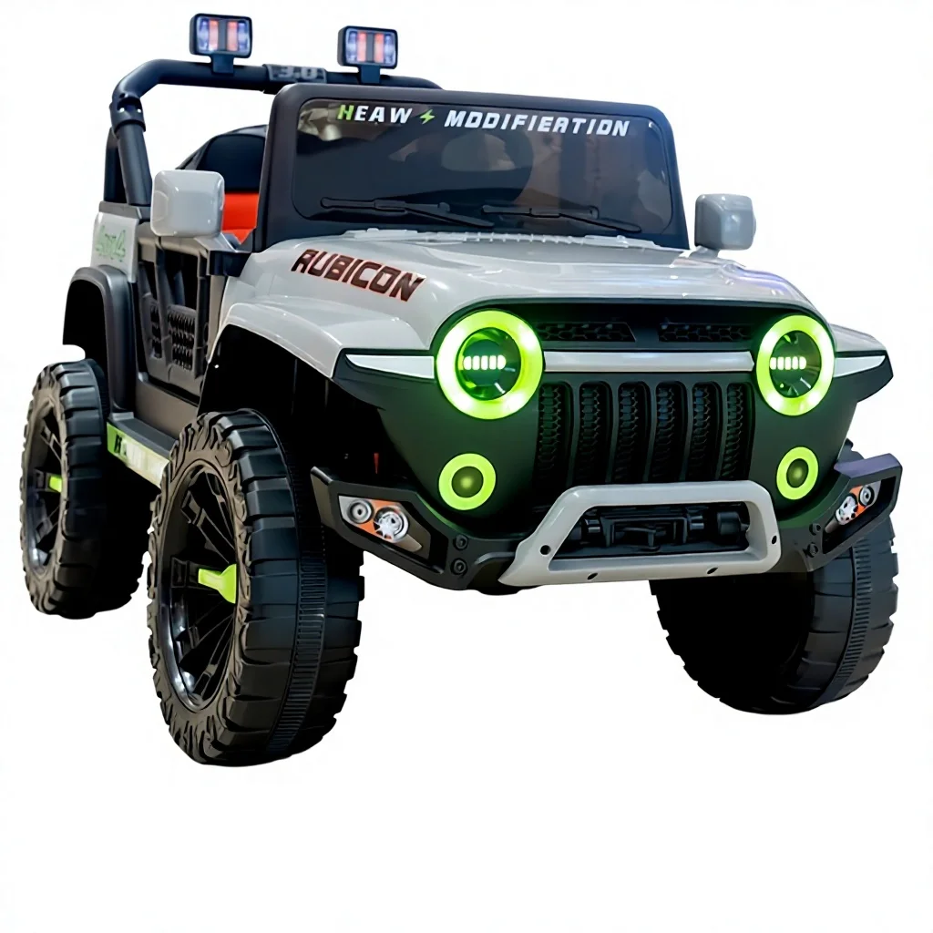 Children's electric four-wheel off-road remote control toy car can carry people plastic material