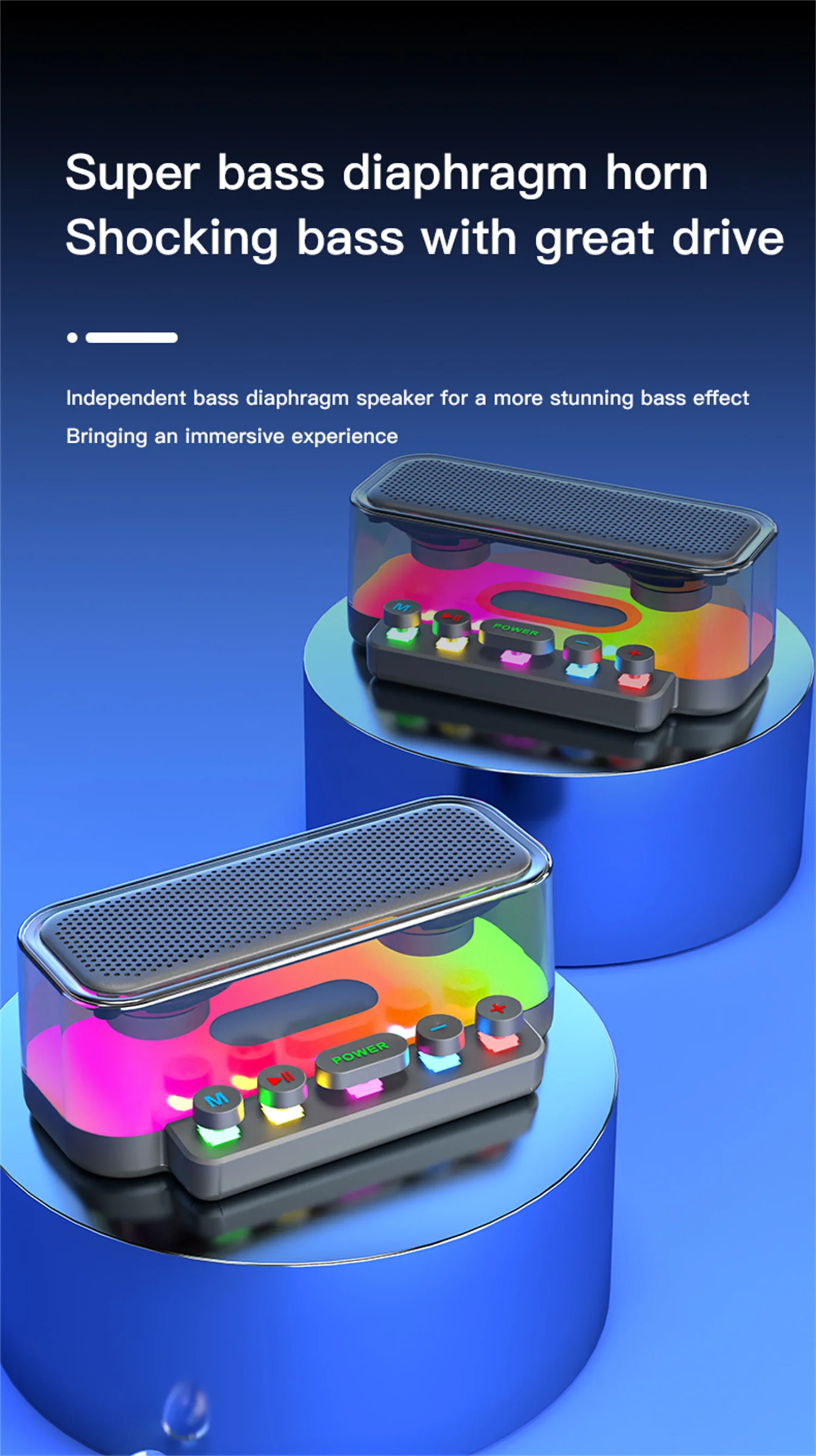 GAS-Z6 Desktop-Blueteeth-Lautsprecher, multifunktionaler tragbarer Outdoor-Subwoofer, RGB-Kleinlautsprecher mit Dual-Mini-Mikrofon