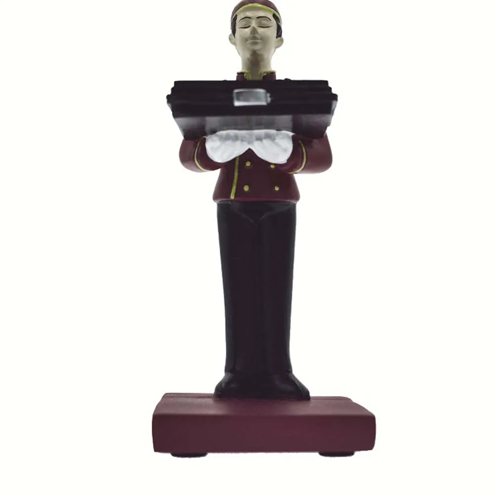 1Pcs Watch Rack Waiter Shaped Resin Premium Watch Holder Home Store Office Display Rack Unique Creative Dark Red