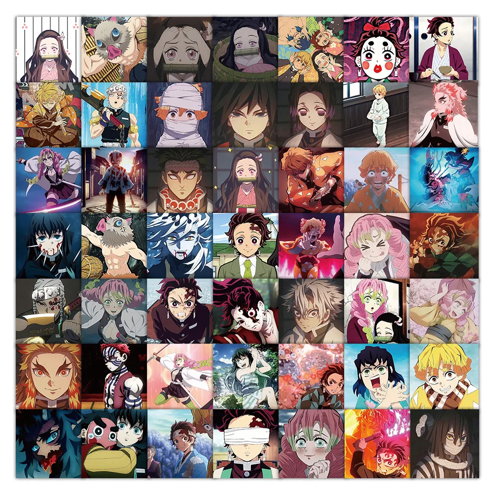 10/50 pezzi Demon Slayer Anime Manga Graffiti adesivo impermeabile personaggio dei cartoni animati Kamado frigorifero casco da skateboard all'ingrosso