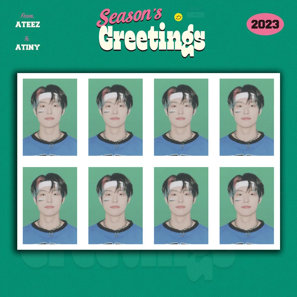 Kpop ATEEZ ID Photo 2023 CLASS One Inch ID Card SAN JONGHO YUNHO Wallet Photocards Fans Collection