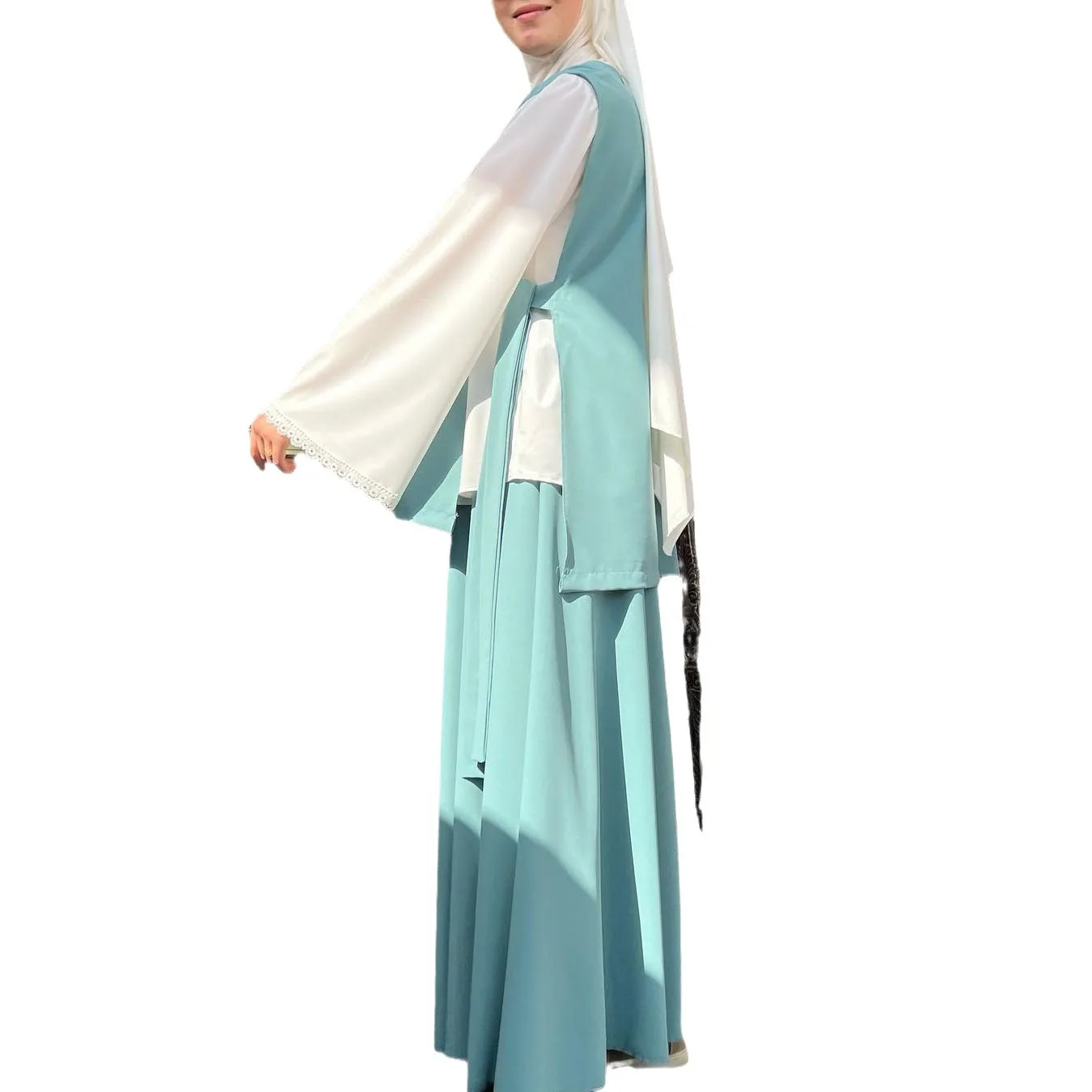 Modest Outfits Eid Muslim Women Abayas Top Skirt Suit Ramadan Dubai Islam Arabic Jalabiya Saudi Morocco Ensemble Two Piece Set