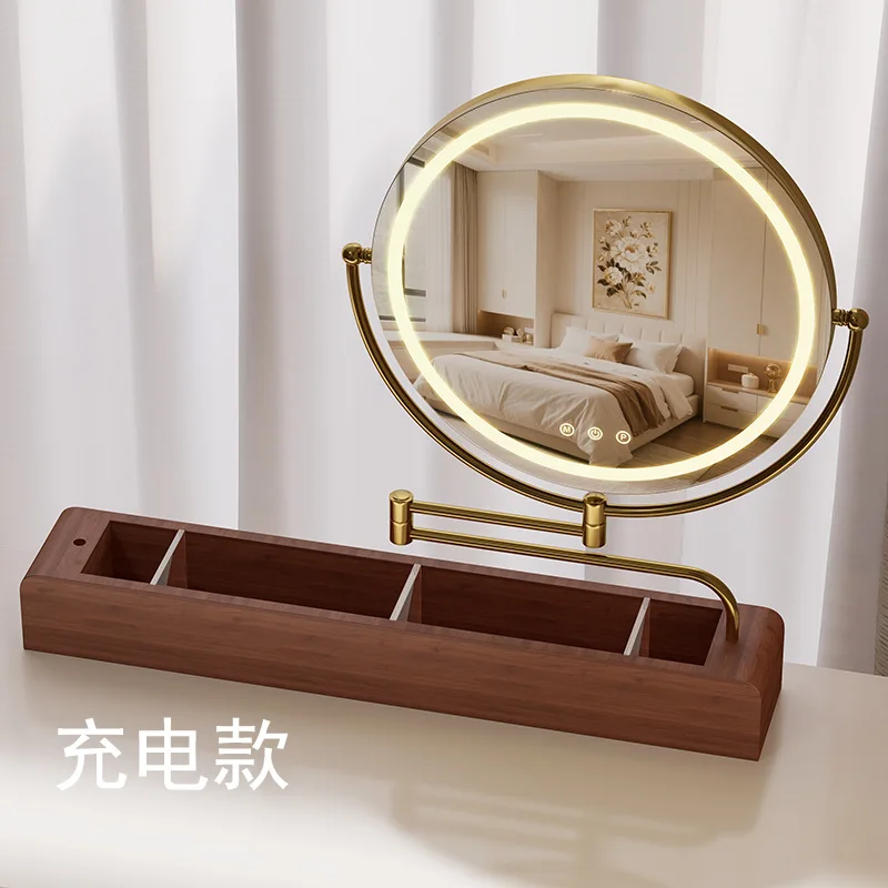 Desktop desktop LED rocker arm stretching 360 ° rotating vanity mirror smart mirror fill light makeup light dimming