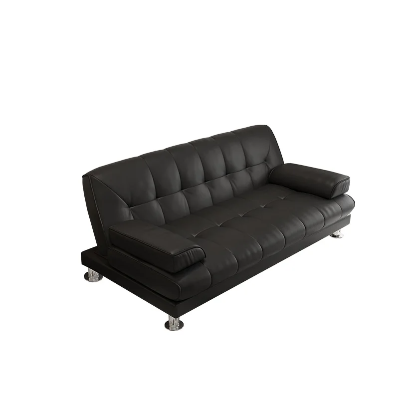 

Office lunch break reception, three-person leather art sofa, small apartment, foldable, simple, dual-purpose multi-functional