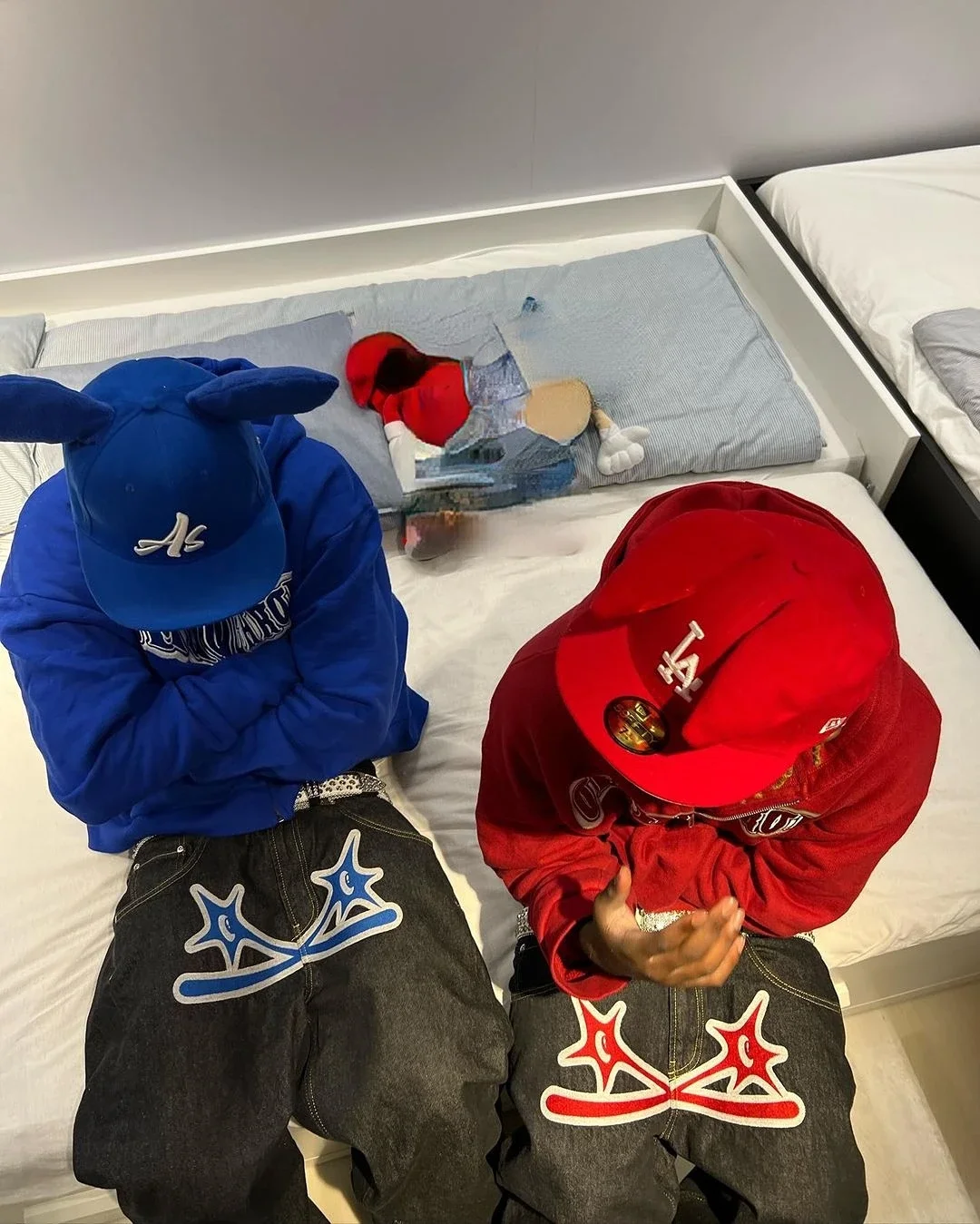 Y2k European and American hot style street loose casual printed jeans men's high-quality fashion straight-leg wide-leg pants