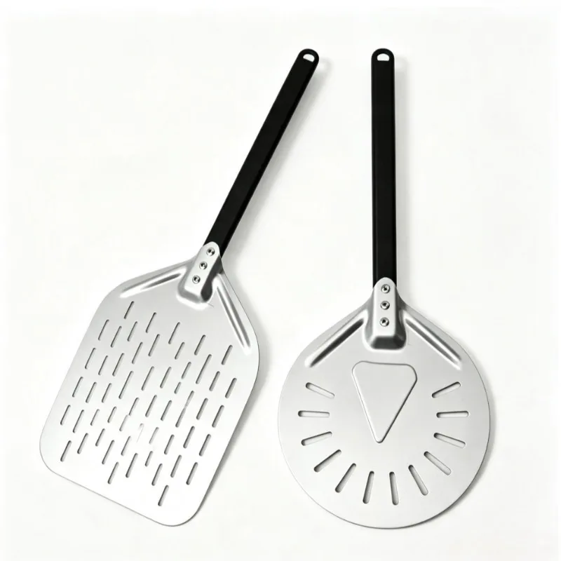 7/8/9/12inch Aluminum Pizza Peel Pizza Turner with Handle Oven Pizza Turning Paddle for Outdoor Pizza Ovens Pizza Oven Tools