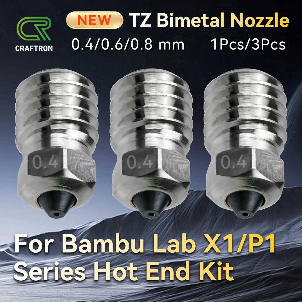 

Nozzles Bimetal For Bambu Lab Hotend kit 0.4mm Copper Plating For V1 V2 V3 Hotend Nozzle 3D Printer Parts X1C P1P series