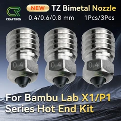 Nozzles Bimetal For Bambu Lab Hotend kit 0.4mm Copper Plating For V1 V2 V3 Hotend Nozzle 3D Printer Parts X1C P1P series