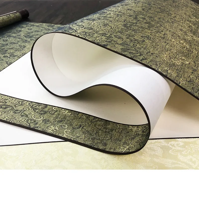 Blank Xuan Paper Hanging Axis Chinese Calligraphy Painting Raw Rice Paper Hanging Axis Brush Pen Calligraphy Creation Works Show