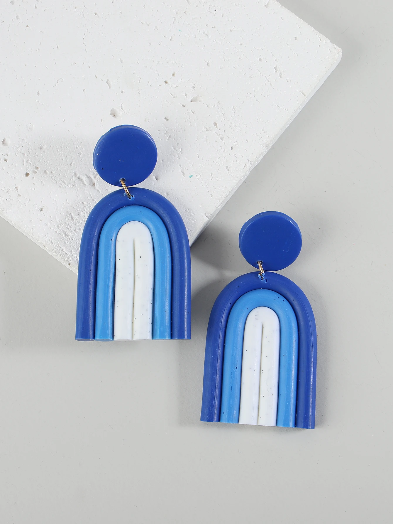 Lifefontier Colorful Geometric Polymer Clay Drop Earrings For Women  Unusual Arched Hanging Long Earring Pendant Jewelry 2022