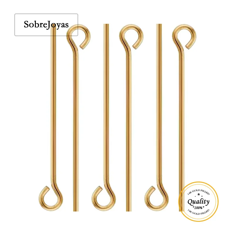 

14K Gold Filled Eye pins Gold Filled Eye Pins Wire Wholesale for DIY Handmade Pendant Earring Making Jewelry Findings